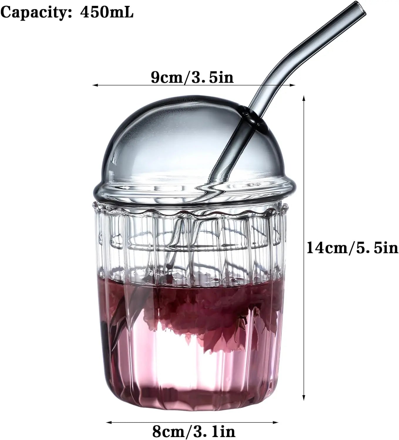 Dome Lid Glass Tumbler - osbshop.pk