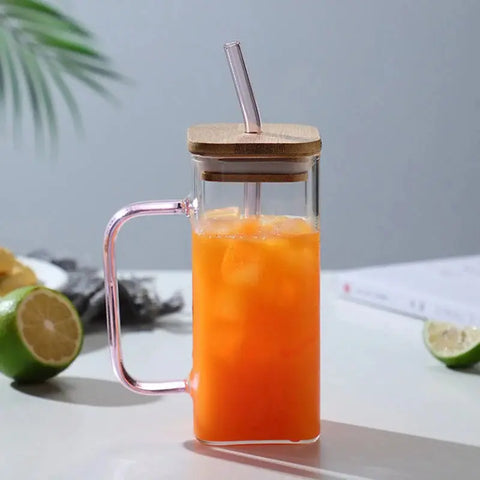 Glass Mug With Handle Set Of 2 - osbshop.pk