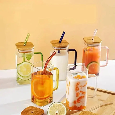 Glass Mug With Handle Set Of 2 - osbshop.pk