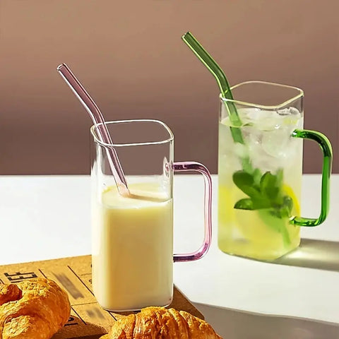 Glass Mug With Handle Set Of 2 - osbshop.pk