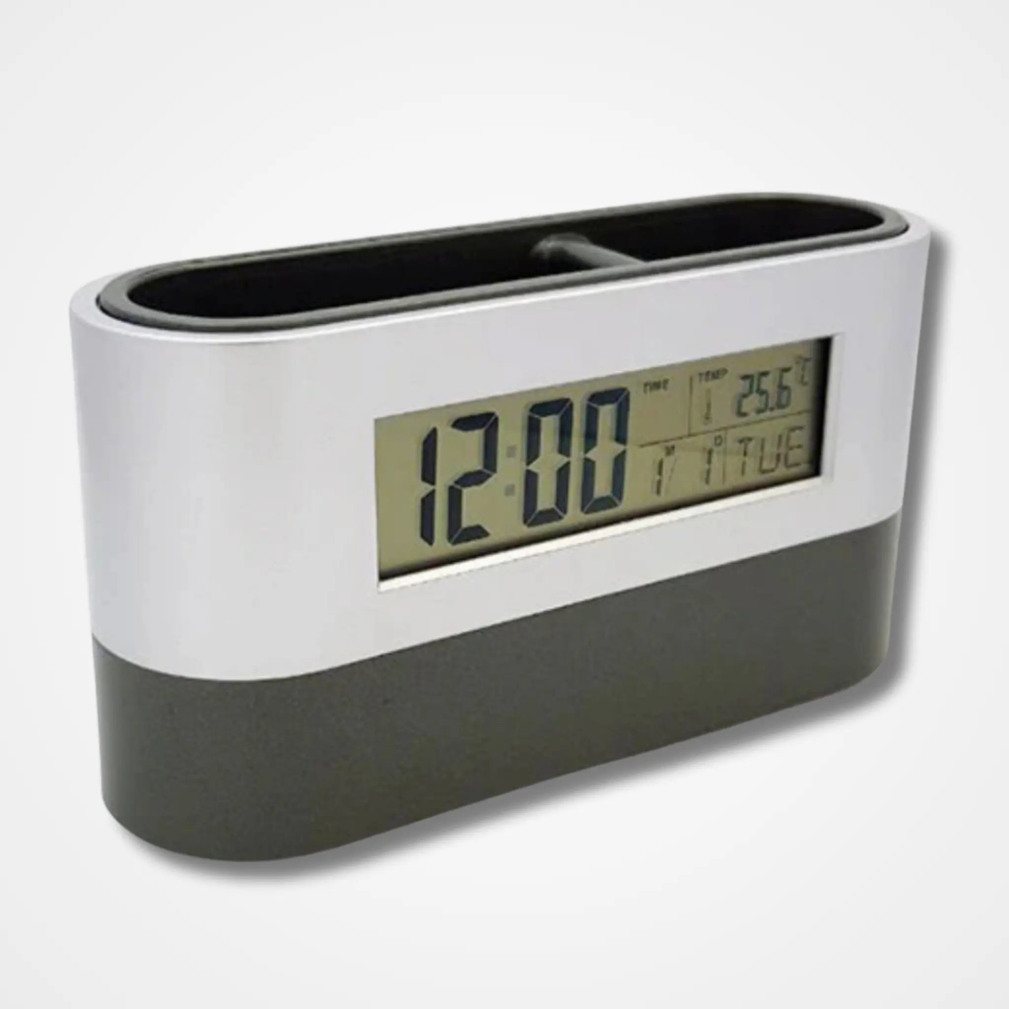 Table Clock with Pen Holder 2 Section - osbshop.pk
