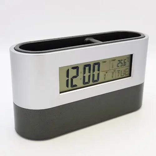Table Clock with Pen Holder 2 Section - osbshop.pk