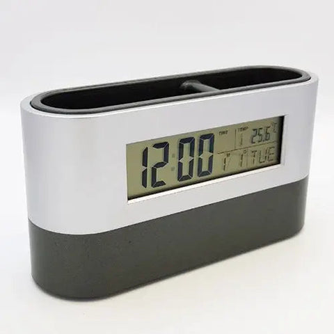 Table Clock with Pen Holder 2 Section - osbshop.pk