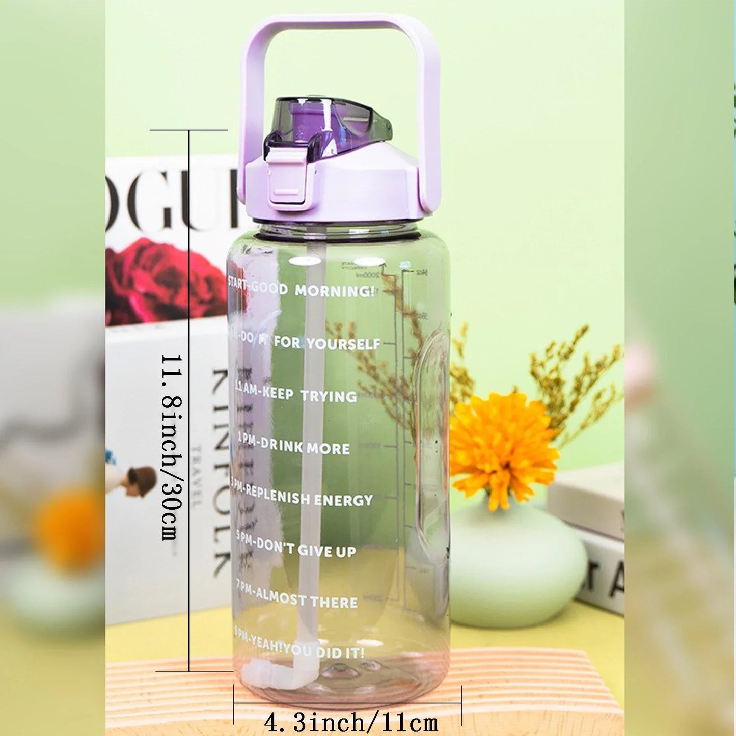 2 Litre Transparent Water Bottle Motivational Time Maker - OSB