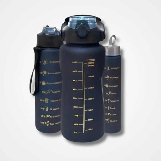 Black Set of 3 Motivational Bottle