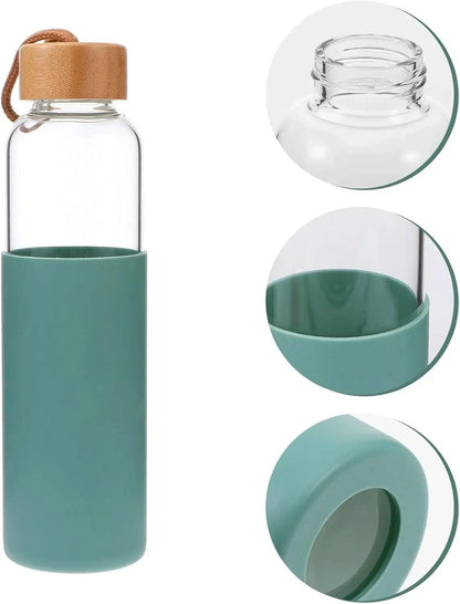 Glass Bottle with Bamboo Cap