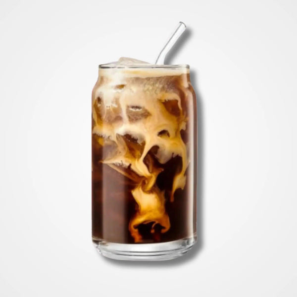 Glass Can Mug with Straw without cap