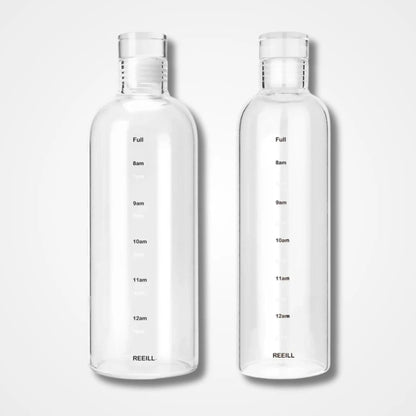Glass Water Bottle With Time Marker