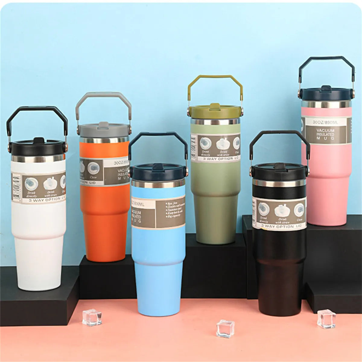 30oz Vacuum Tumbler with Lid Stainless Steel