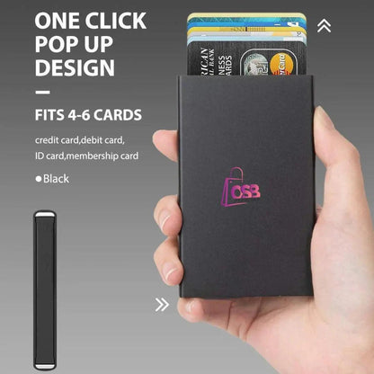 Steel Black POP-UP Card Holder