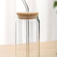 Glass Can Mug with Straw with Wooden Cap - OSB