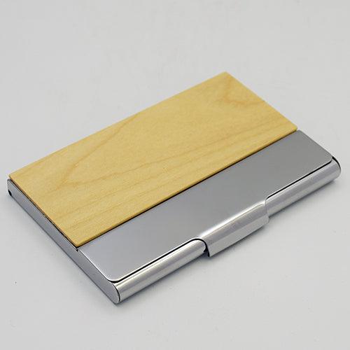 Grain Black Leather Steel Card Holder - OSB