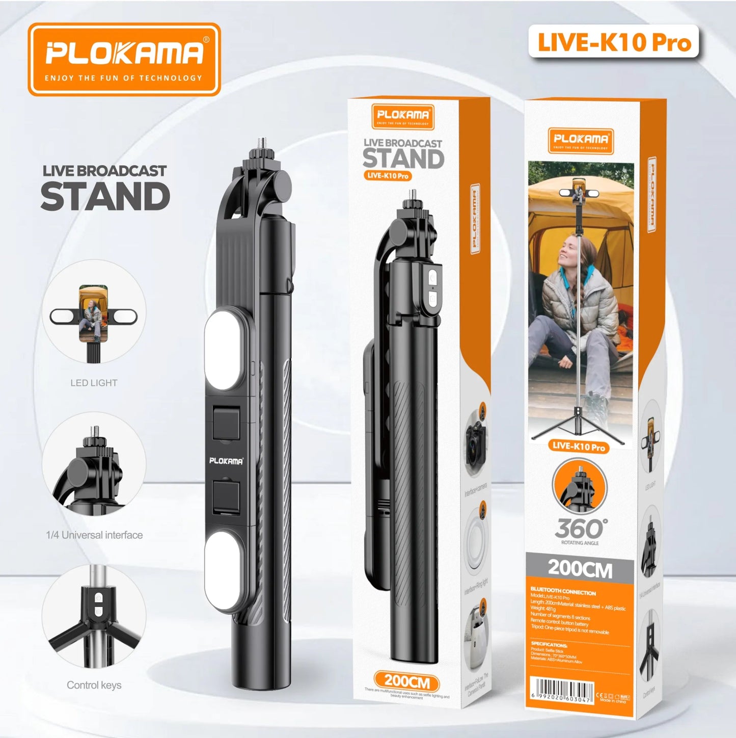 Live K10 PRO 6.5 Feet / 200CM Tripod Stand - OSB