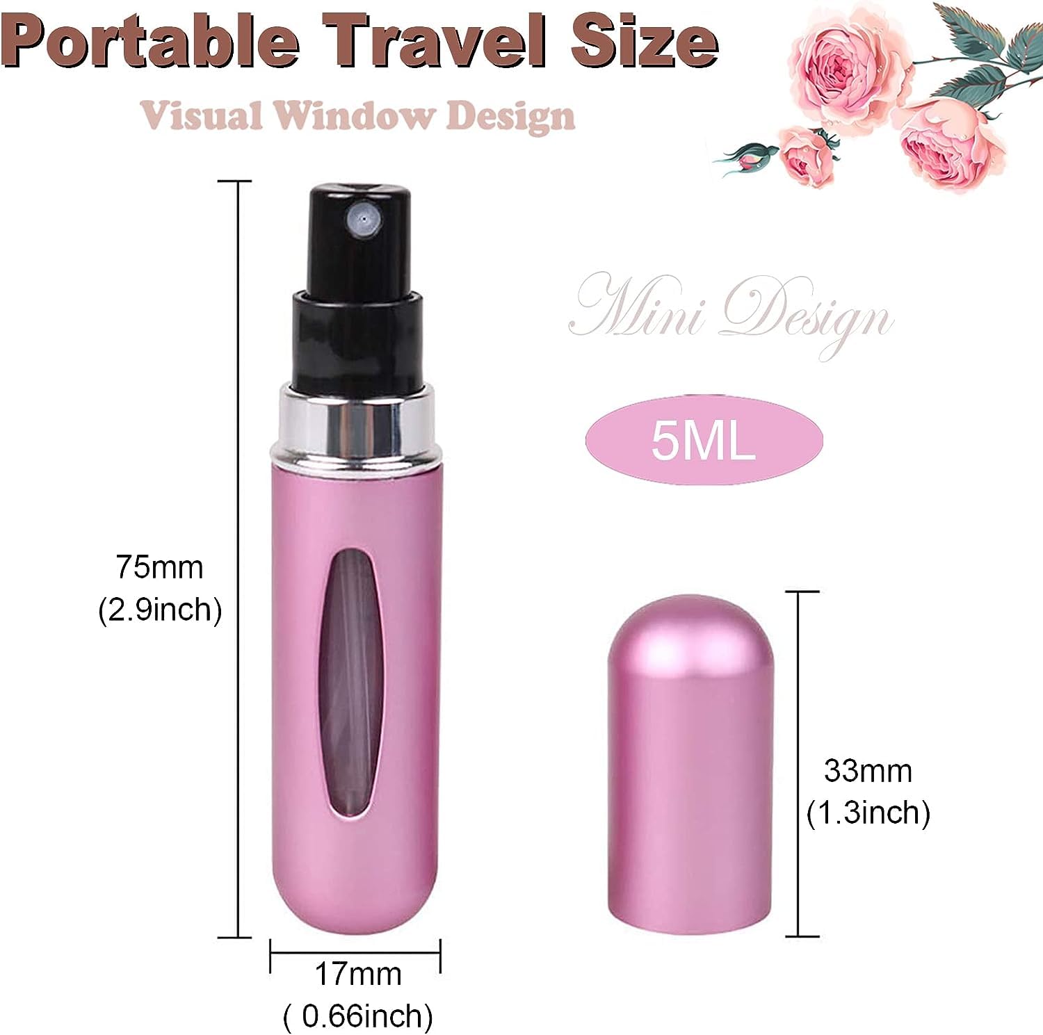 Mini Refillable Perfume Spray Bottle, Pocket Size For Travel Set of 3 - OSB