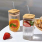 Square Glass Tumbler with Glass Straw - OSB