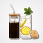 Square Glass Tumbler with Glass Straw - OSB