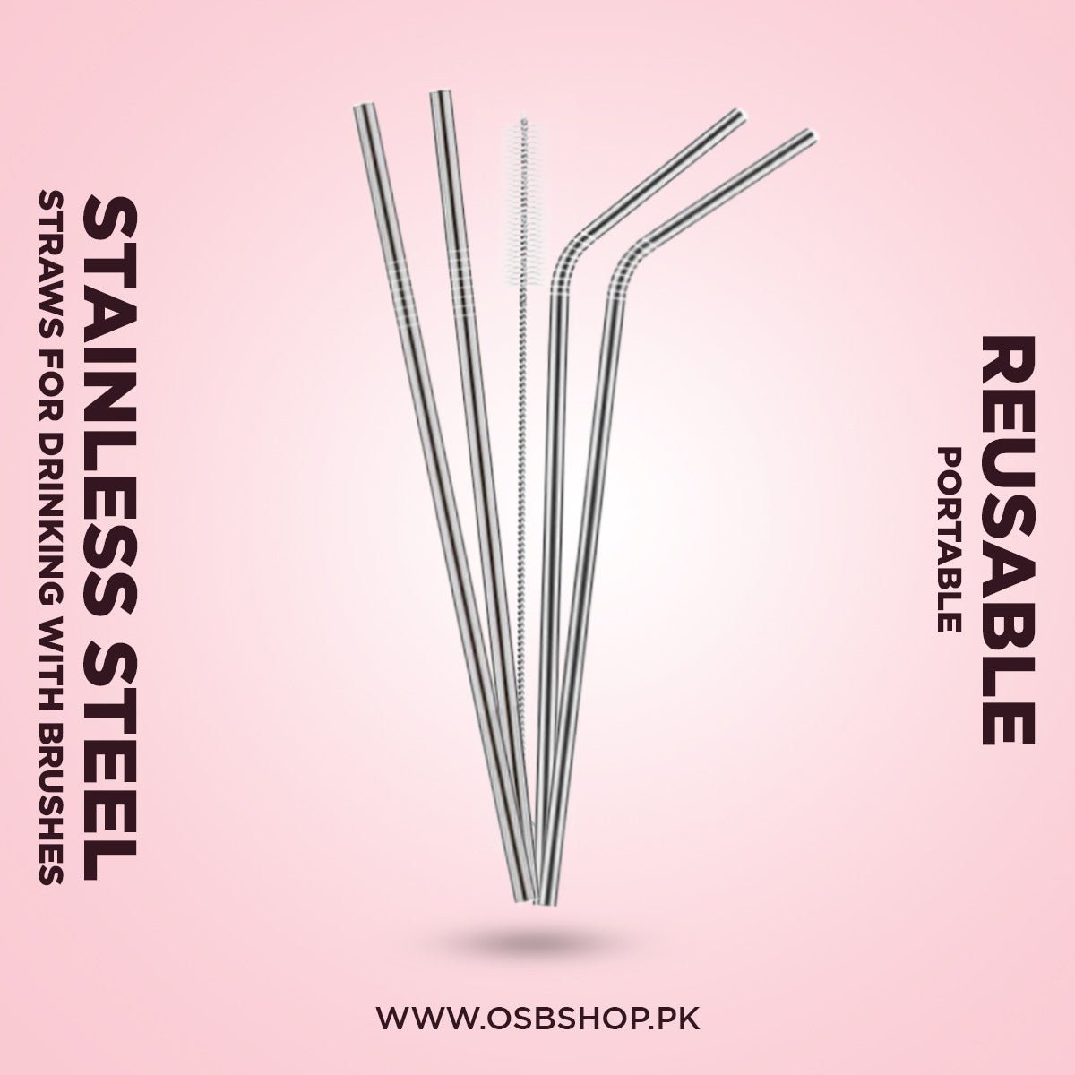 Stainless Steel Straws for Drinking with Brushes - OSB