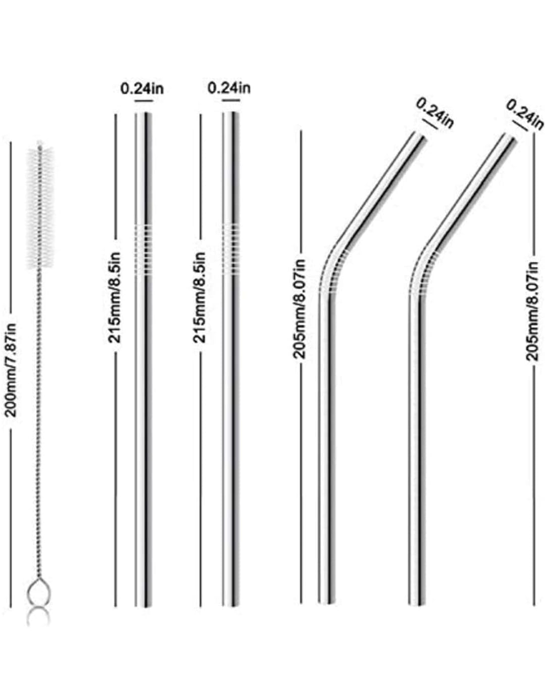 Stainless Steel Straws for Drinking with Brushes - OSB