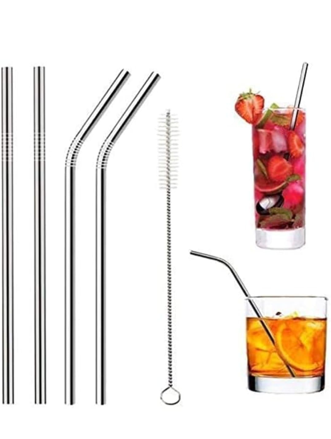 Stainless Steel Straws for Drinking with Brushes - OSB